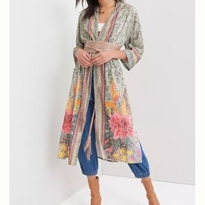Anthropologie Bl-nk London Tinopi burnout velvet duster kimono One Size